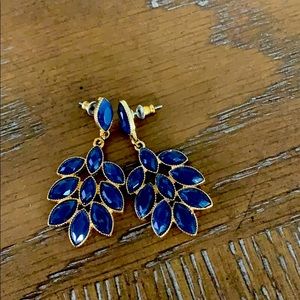 Blue jeweled earrings